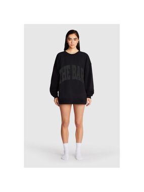 The Bar Black Crewneck Sweatshirt Women’s Medium Oversized Graphic Pullover